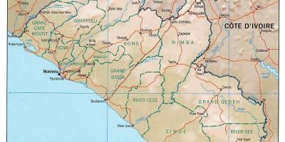 Карта географическая карта Либерии