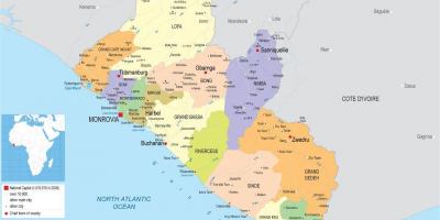 Карту нарисовать политическую карту Либерии