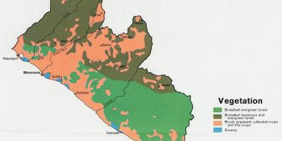 Карта растительности карта Либерии