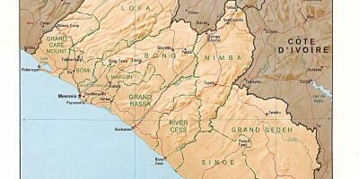 Нарисовать карту рельефа Либерии